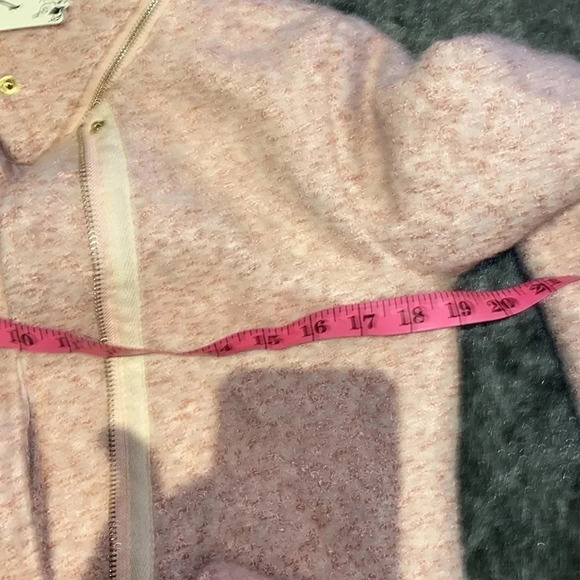 Liu Yuan Fashion Y2K  Pink Tweed Coat hoodie Sz M - Picture 8 of 12